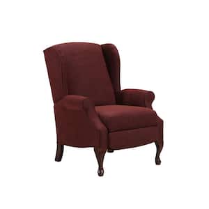 30 in. Width Big and Tall Merlot Polyester 3 Position Wingback Recliner