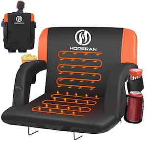 Outdoor Orange 21 in.W Heated Stadium Seats for Bleachers with Backs and Cushion Wide