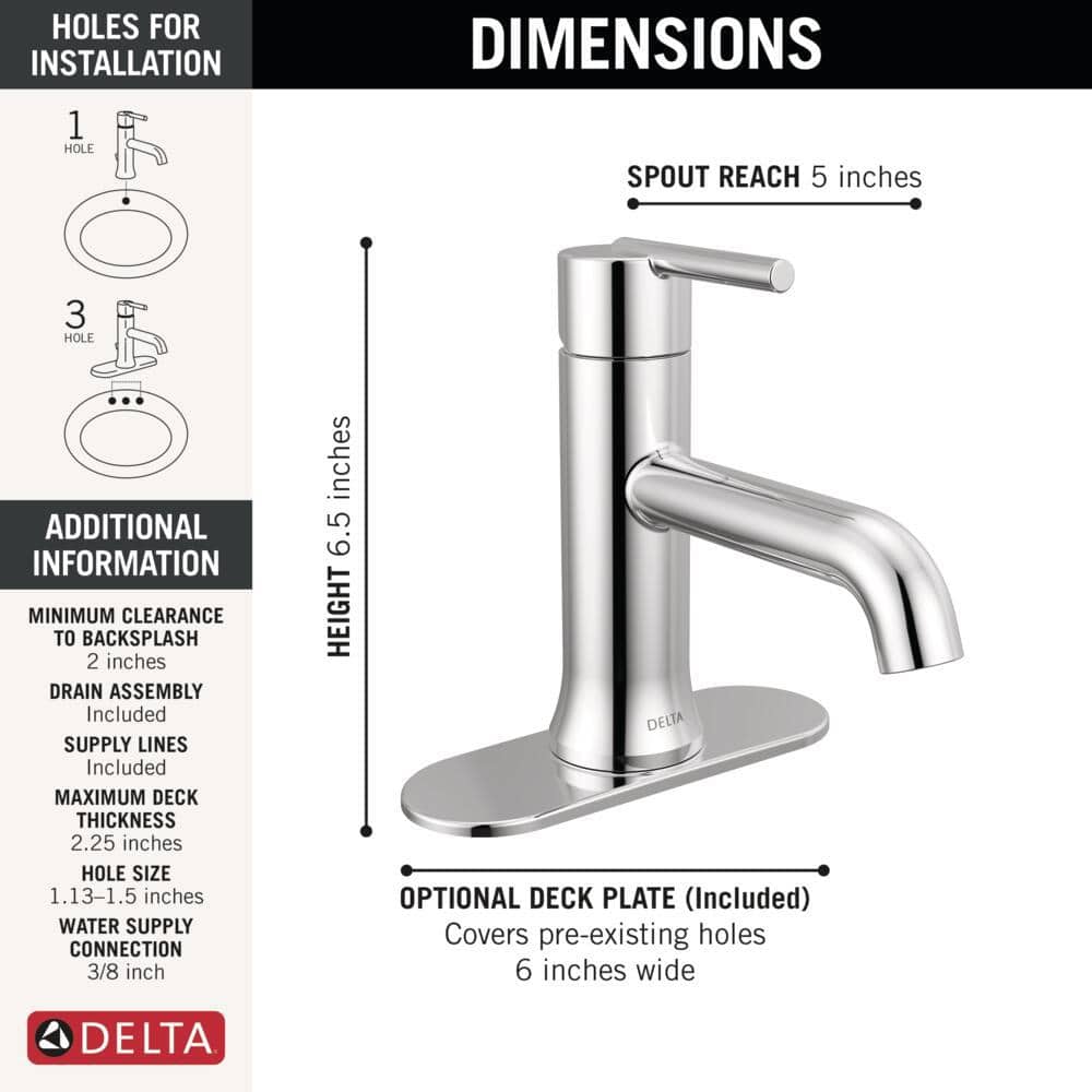 Sleek Euro-Inspired Chrome Single Hole Bathroom Faucet