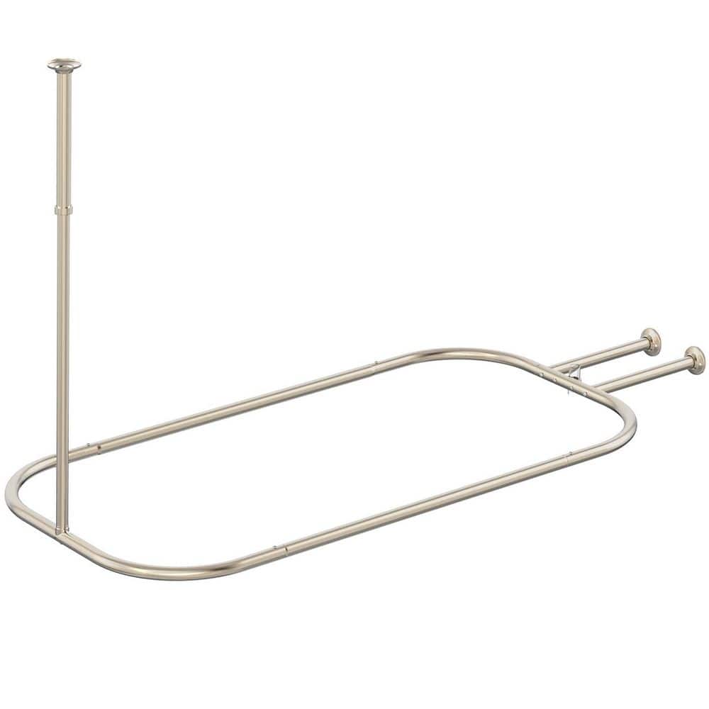 58.3 in. x 24 in. Shower Curtain Rod, Square Shape Heavy Duty No Rust for Free Standing Tubs in Brushed Nickel price history on PriceWatchPro