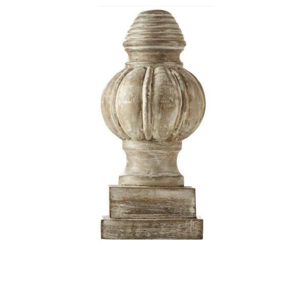 Unbranded Danya 10 in. H Decorative Wood Finial in White Wash