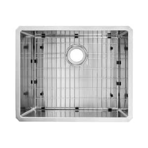 23 in. Handmade Tiny Radius Undermount Single Bowl 16 Gauge Stainless Steel Kitchen Sink with Accessories