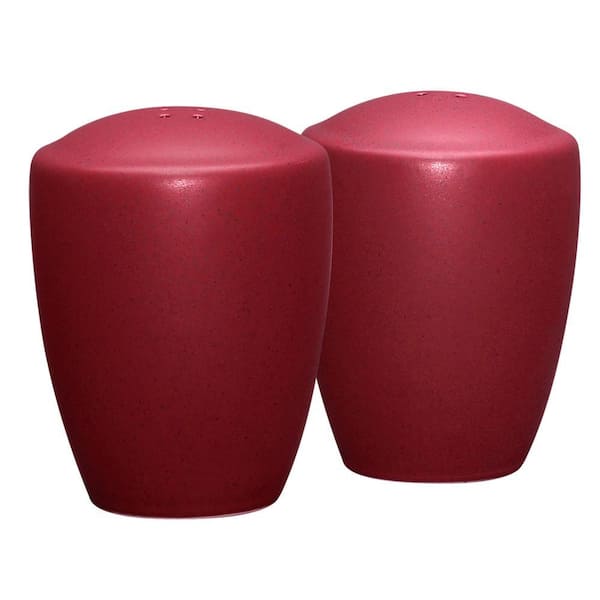 Colorwave Raspberry 3-3/8 in. (Cherry) Stoneware Salt and Pepper Set