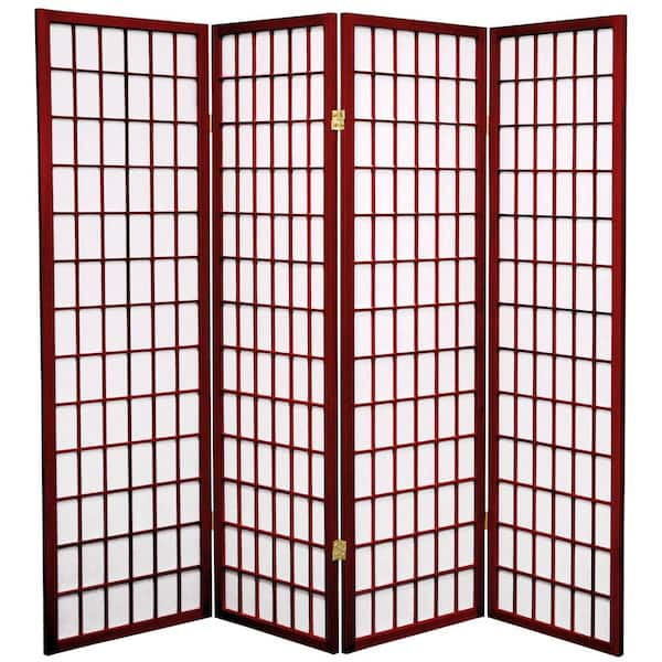 Oriental Furniture 5 ft. Rosewood 4-Panel Room Divider