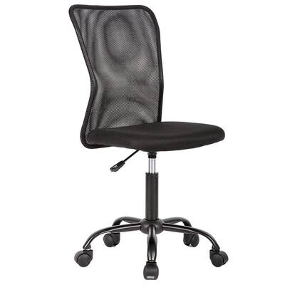 Big and Tall Black Fabric Swivel Office Task Chair Seating with Lumbar Support