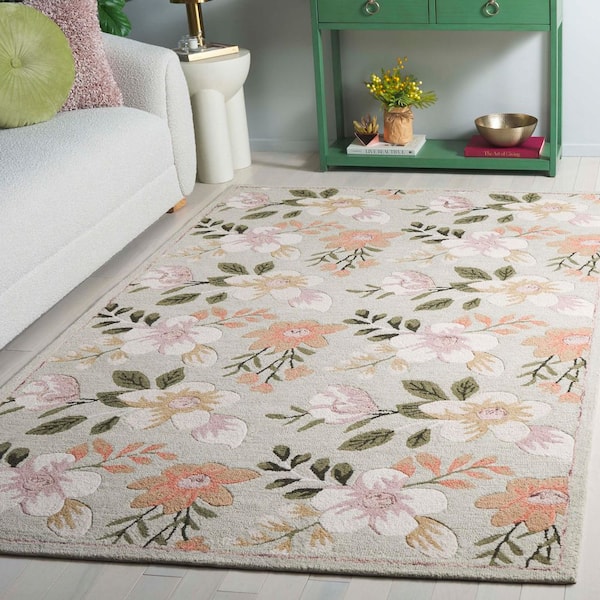 Blossom 4 ft. x 6 ft. Sage/Ivory Contemporary Floral Area Rug