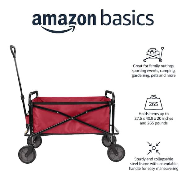 265 lb Collapsible Utility Wagon with Extendable Handle, Heavy