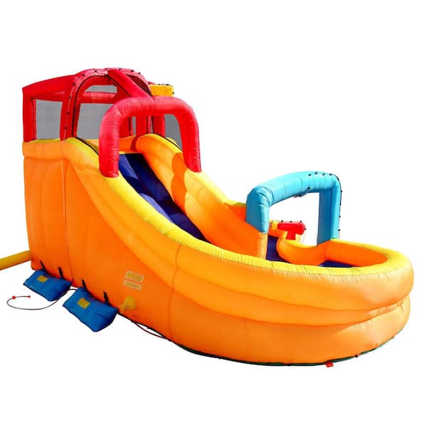 BANZAI Multi Polyester Pipeline Twist Kids Inflatable Outdoor Water Pool  Aqua Park and Slides BAN-49100 - The Home Depot