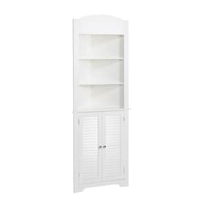 Ellsworth 23-1/4 in. W x 68-31/100 x 11-1/2 in. D Corner Bathroom Linen Storage Tower Cabinet in White