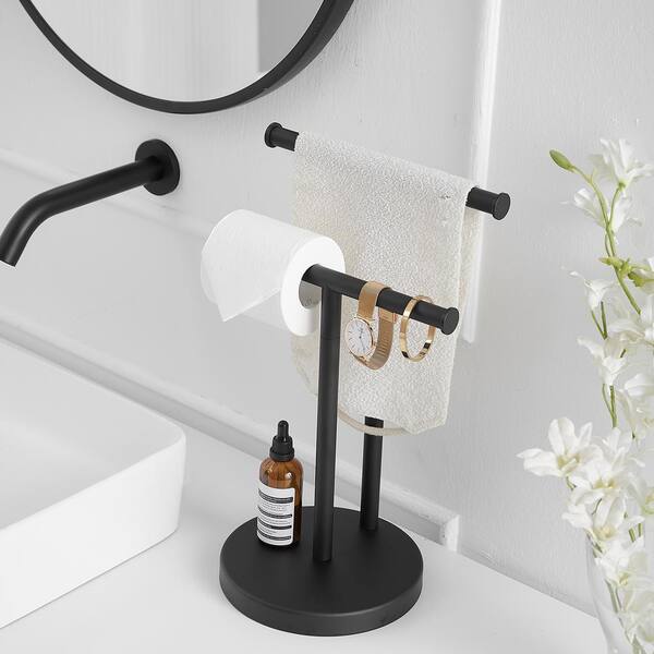 Black Toilet Roll Holder N2, Toilet Paper Holder With Phone Shelf, Steel,  Minimalist Bathroom Accessories, N-line Design 