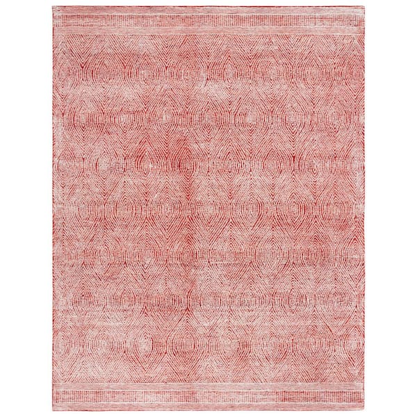 SAFAVIEH Abstract Ivory/Red 8 ft. x 10 ft. Geometric Area Rug