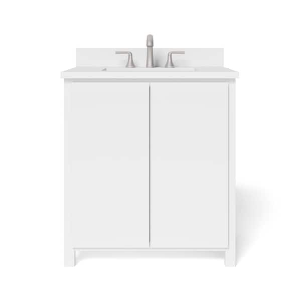 Lanham 30 in. W x 22 in. D Vanity in White with Ceramic Vanity Top in White with White Basin