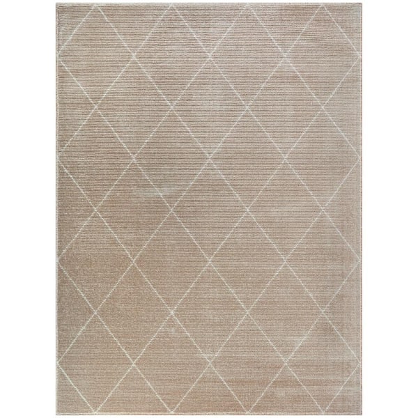 BALTA Reilly Tan 8 ft. x 10 ft. Diamond Area Rug