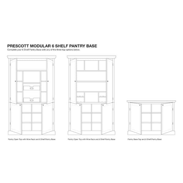 Home Decorators Collection Prescott Polar White Modular 6-Shelf Pantry Base  9950700410 - The Home Depot