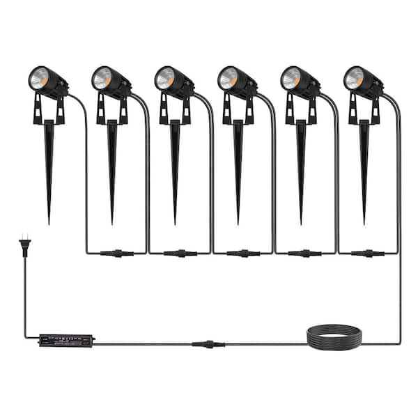 1800 Lumens Low Voltage Outdoor Landscape Spotlight with 3000K Warm White IP65 Waterproof for Gardern 6-Pack