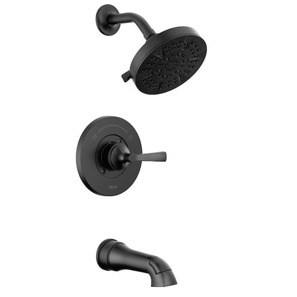 Delta Faryn Single-Handle 5-Spray Tub and Shower Faucet in Matte Black (Valve Included)