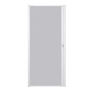 36 in. x 78 in. LuminAire White Single Universal Aluminum Gliding Retractable Screen Door Fits 32 to 36 in. Opening