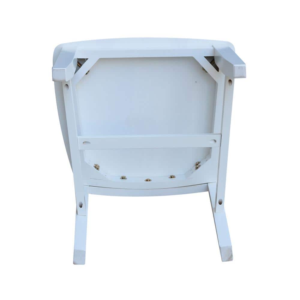 Elegant White Solid Wood High Slat Side Chairs, Set of 2