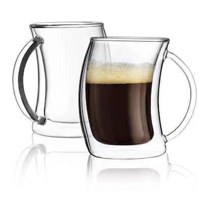 Godinger 18104 14 oz Glass Double Wall Insulated Coffee Mug, 1