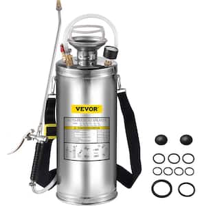 2 Gal. Stainless Steel Sprayer Pump Sprayer with 20 in. Wand, Handle, 3 ft. Reinforced Hose Suitable for Gardening