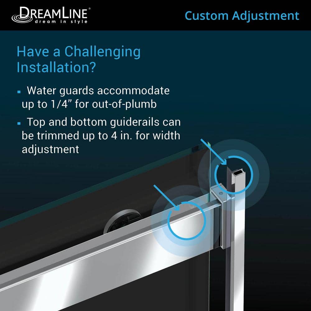 Matte Black Frameless Sliding Shower Door with Clear Glass