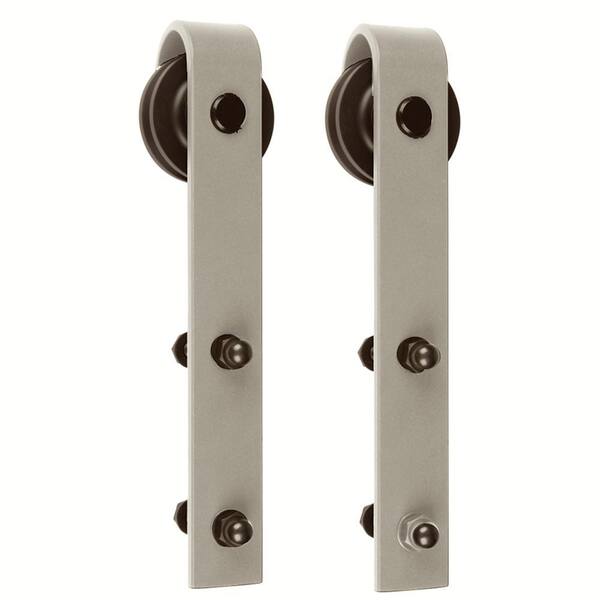 8 ft. Satin Nickel Standard Style Rollers Barn Door Hardware Kit 8 ft. Satin Nickel Standard Style Rollers Barn Door Hardware Kit