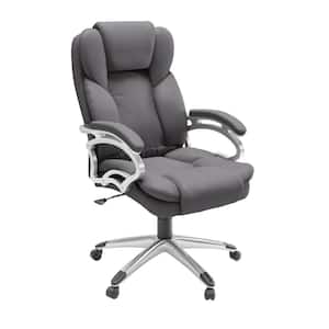 Steel Grey Leatherette Workspace Executive Office Chair