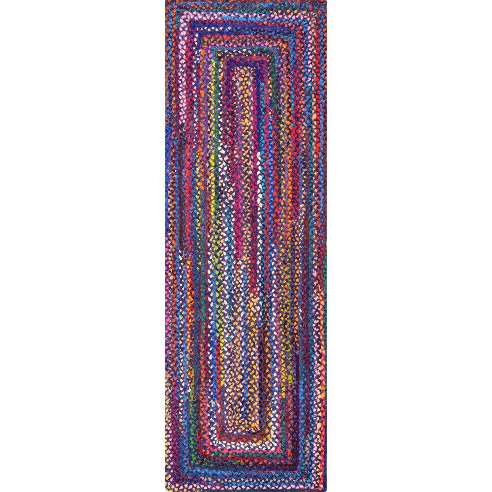 nuLOOM Tammara Bohemian Hand Braided Blue 2 ft. 6 in. x 6 ft. Runner