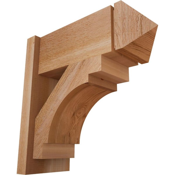 Ekena Millwork 8 in. x 20 in. x 20 in. Western Red Cedar Merced Arts and Crafts Rough Sawn Outlooker