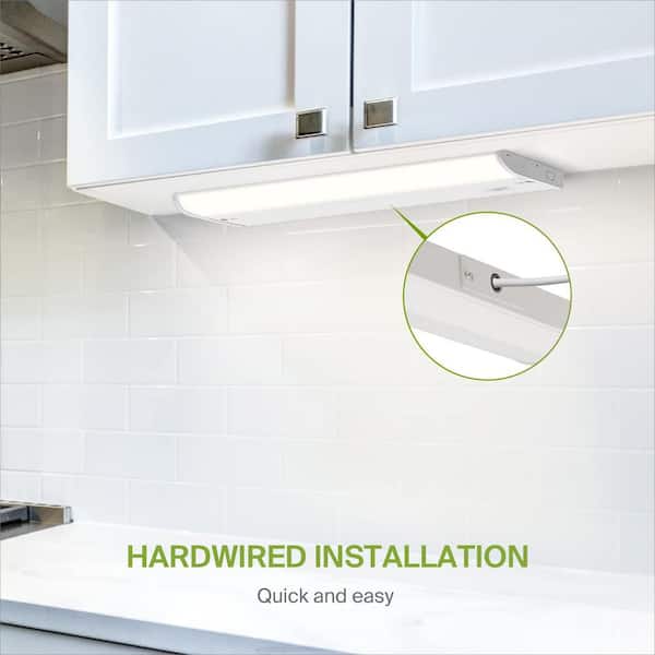 Ahfiwaso Seamless 24 in. Hardwired White Integrated LED
