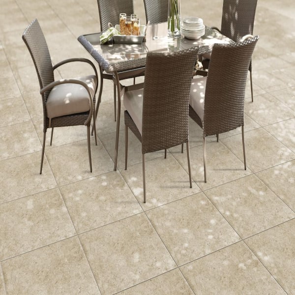Corso Italia Pietra Jerusalem Beige 24 in. x 24 in. x 0.75 in. Stone Look Porcelain Paver