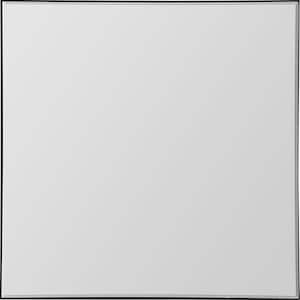 Medium Square Black Classic Mirror (35.5 in. H x 35.5 in. W)