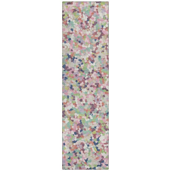 Chantille Machine Washable Indoor/Outdoor Abstract ACN2507 Blush 2 ft. x 7 ft. Runner Rug