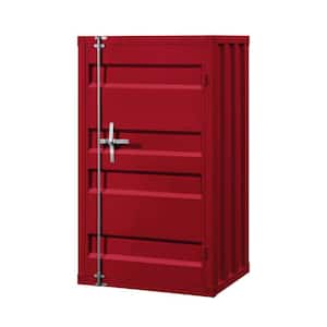 Industrial Style 0-Drawer Red Metal Base Rectangle Single Door Chest 48 in. H x 22 in. W x 28 in. H