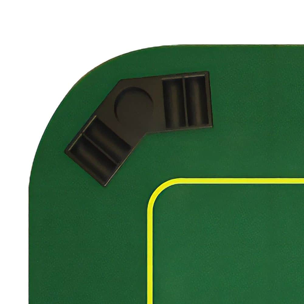 Green 80-Inch Foldable Poker Tabletop with Cup Holders