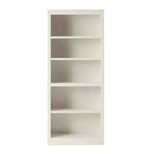 Off White 5-Shelf Classic Bookcase with Adjustable Shelves (30 in. W x 71 in. H)