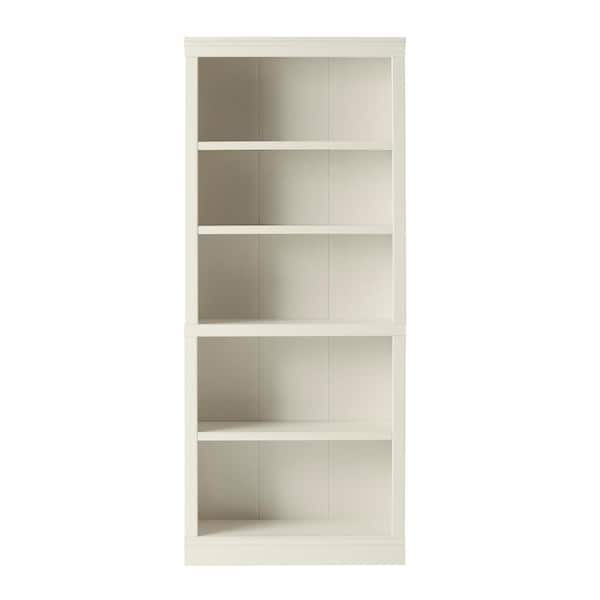 StyleWell 71 in. Off White 5-Shelf Classic Bookcase with Adjustable Shelves
