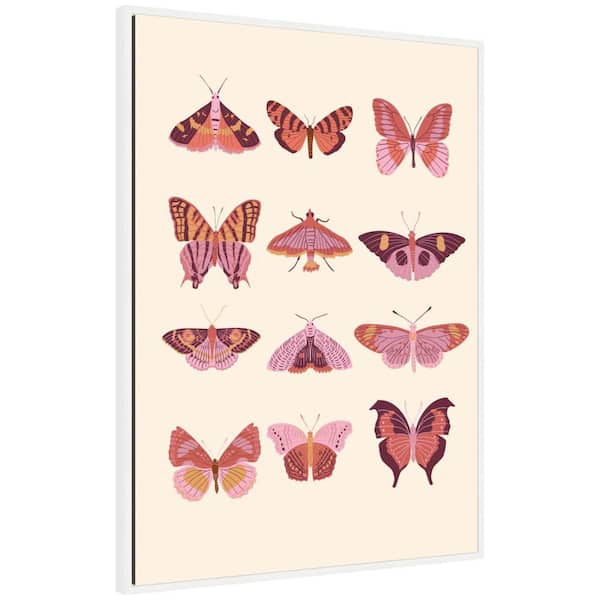 Sylvie "Vintage Retro Boho Butterflies" by Honey Island Studio Framed Animals Art Print 28 in. x 38 in.