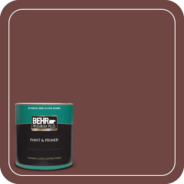 BEHR PREMIUM PLUS 1 qt. #S-G-710 Hawaiian Cinder Semi-Gloss Enamel Exterior Paint & Primer