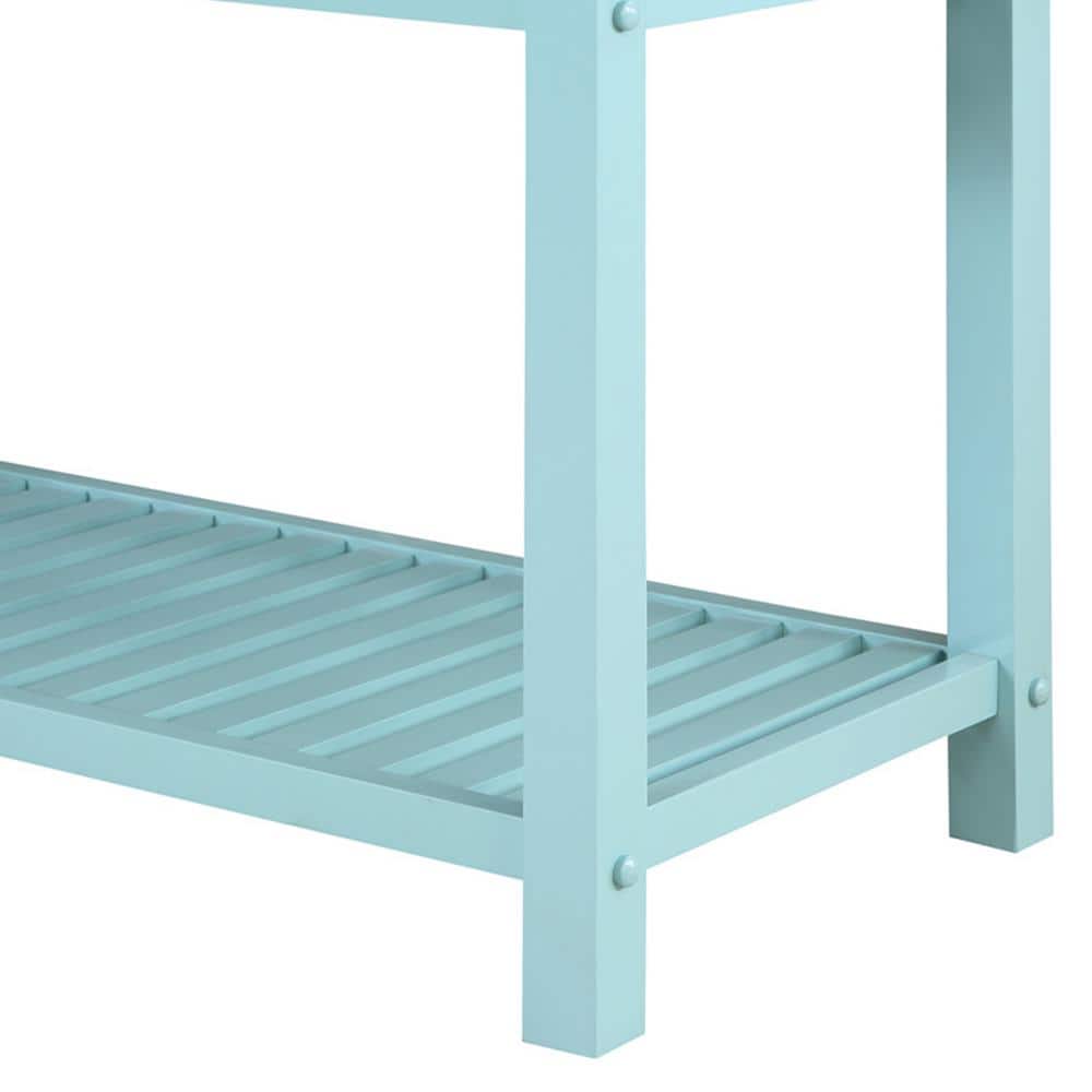 Designs2Go Sea Foam Blue 3-Tier Butcher Block Kitchen Island