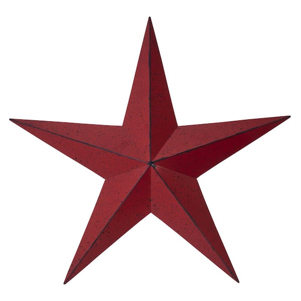 Mayflower Market Patriotic Bugundy 24 in. Faceted Metal Star Wall Hanger
