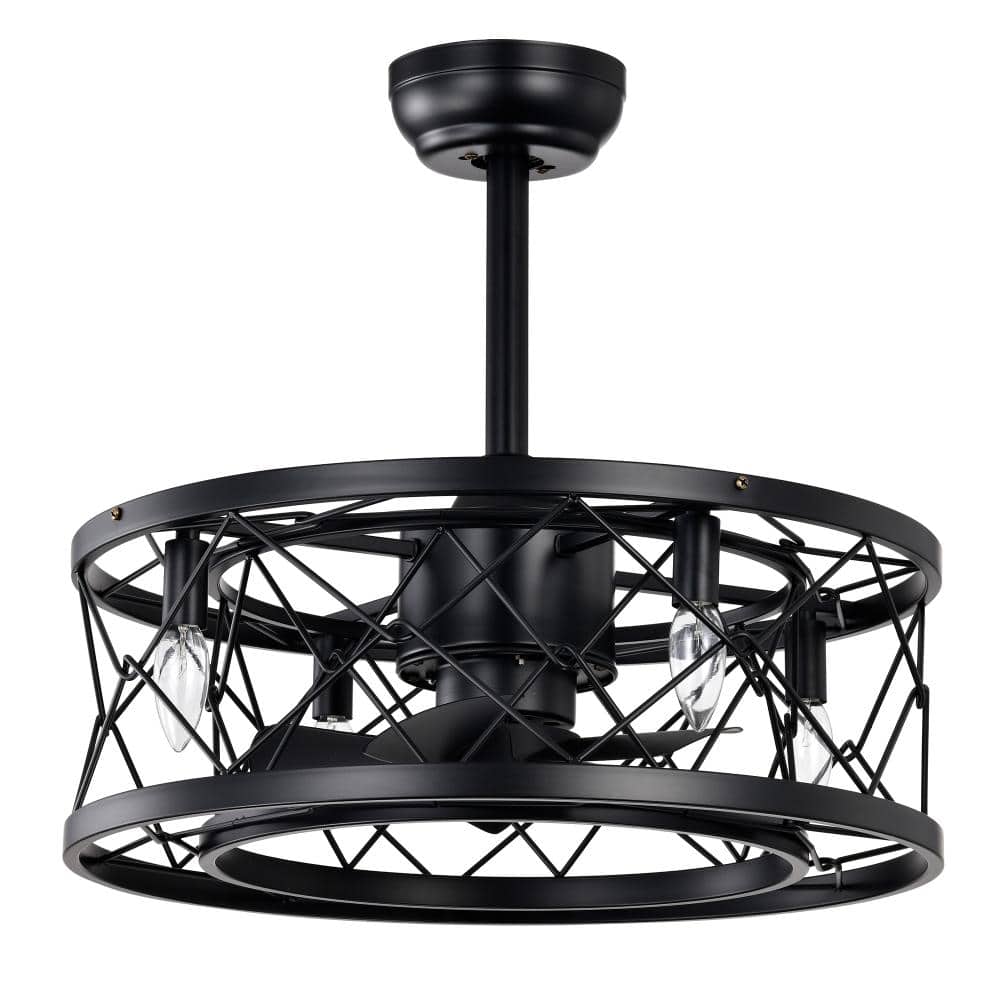 "20"" Black Low-Noise AC Ceiling Fan with Light and Remote Control, Reversible, 4 x E12, No Bulbs Included" price history on PriceWatchPro