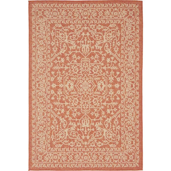 Unique Loom Outdoor Allover Terracotta 4' 0 x 6' 0 Area Rug