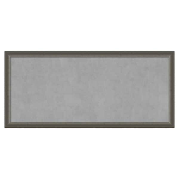 Amanti Art Domus Dark Silver 51 in. x 23 in. Framed Magnetic Board