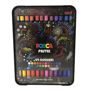 POSCA 8-Color Paint Marker Set, PC-3M Fine Point + Posca Oil & Wax Based  Pencil Pack with Extra Strength Tips, 36 Highly Pigmented Colors, Achieve
