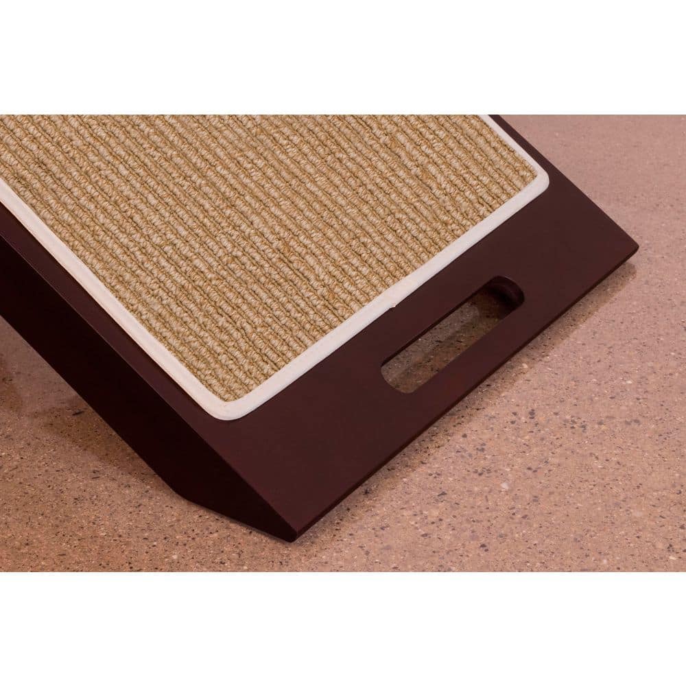 Espresso Adjustable Wooden Collapsible Pet Ramp with Rubber Soles