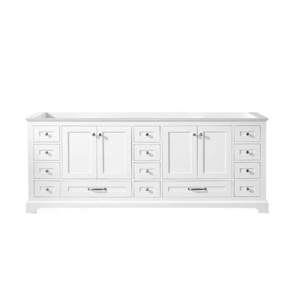White Double Freestanding Vanity with Ample Storage