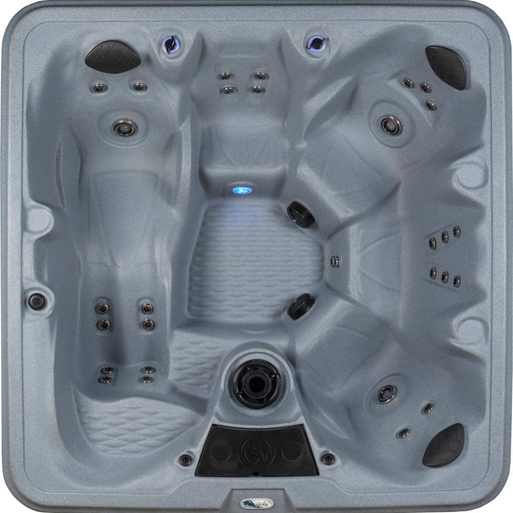 Gray Granite 6-Person Square 30-Jet Hot Tub Spa