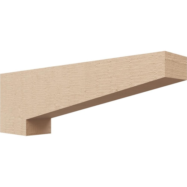 Ekena Millwork 3 in. x 6 in. x 18 in. Series 3 Thin Clemmons Rough Cedar Woodgrain Timberthane Polyurethane Corbel, Primed Tan