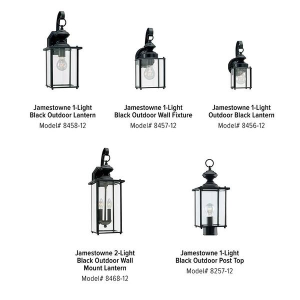 Generation Lighting Jamestown 7 in. W 1-Light Black Outdoor